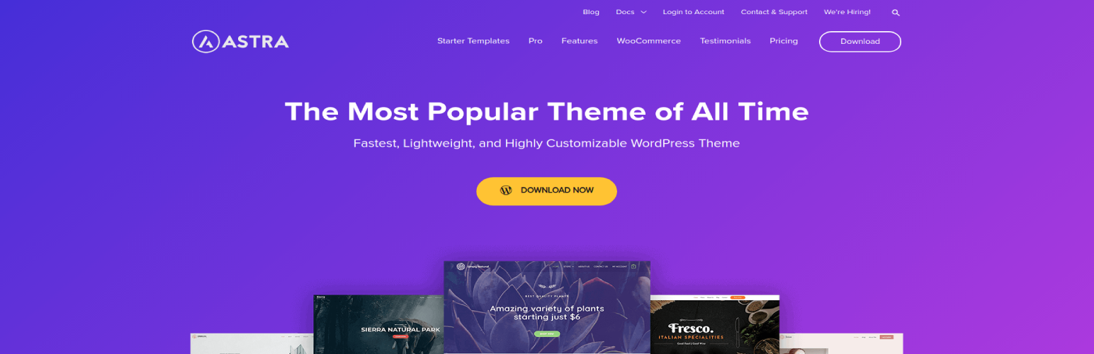 Astra Homepage