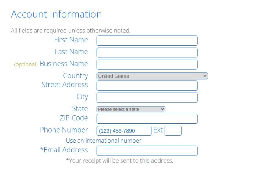 Bluehost Account Information