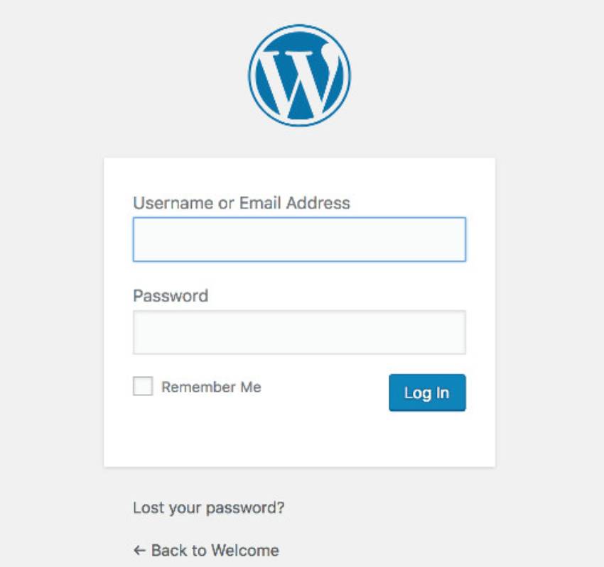 WordPress Login Screen