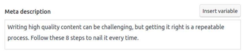 Yoast SEO Meta Description