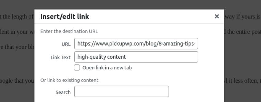 Add a Link to a Post