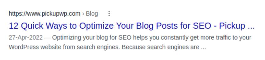Custom Meta Description in Google Search Result