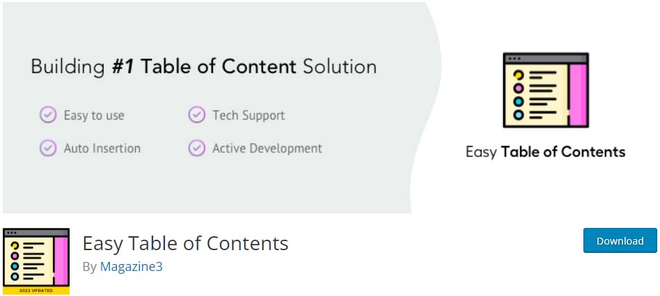 Easy Table of Contents WordPress Plugin