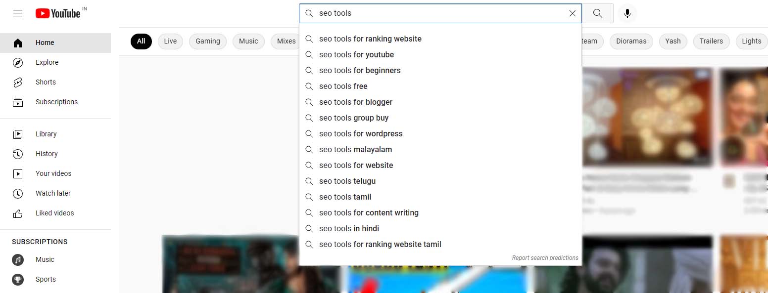 YouTube Autocomplete