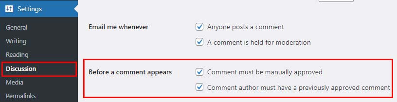 Enable Comment Moderation