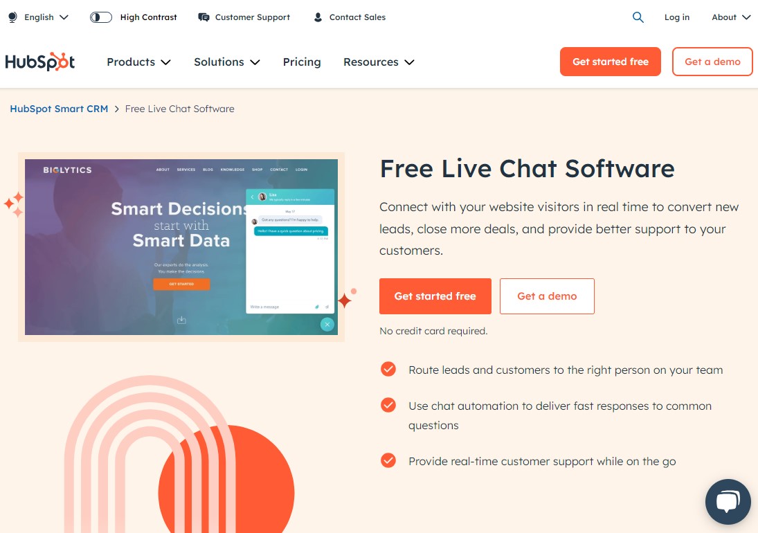 HubSpot - Free Live Chat Software