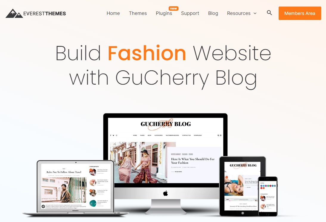 GuCherry Blog - Free WordPress Theme