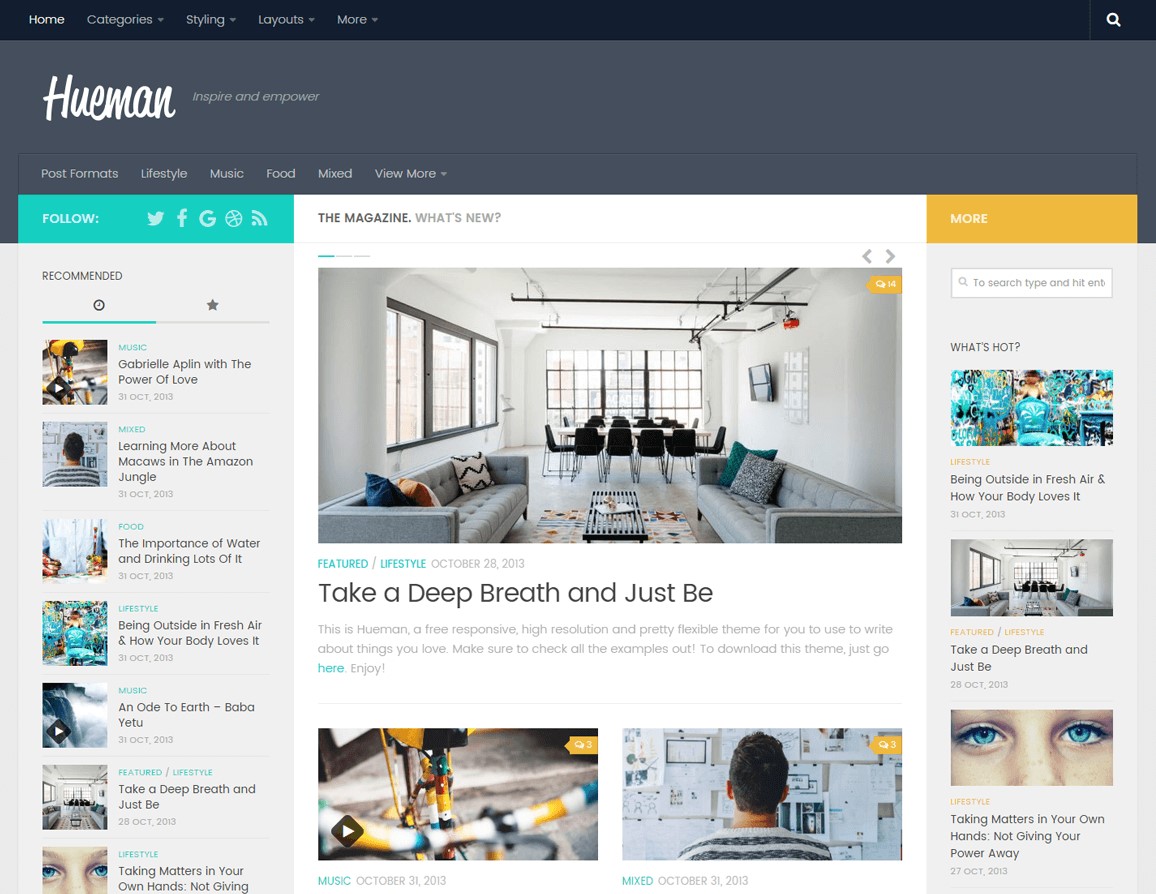Hueman - Free WordPress Blog Theme