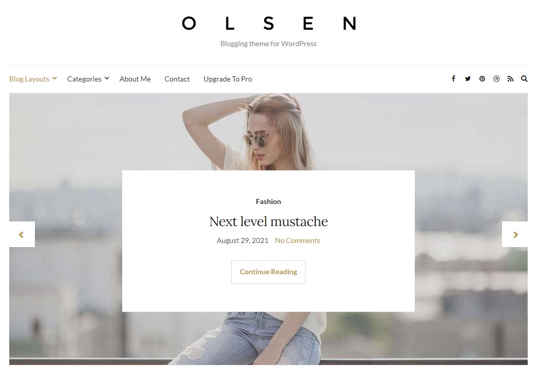 Olsen Light - Free Blogging WordPress Theme