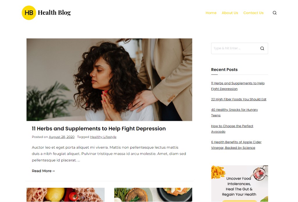 Zakra Free Blog Template