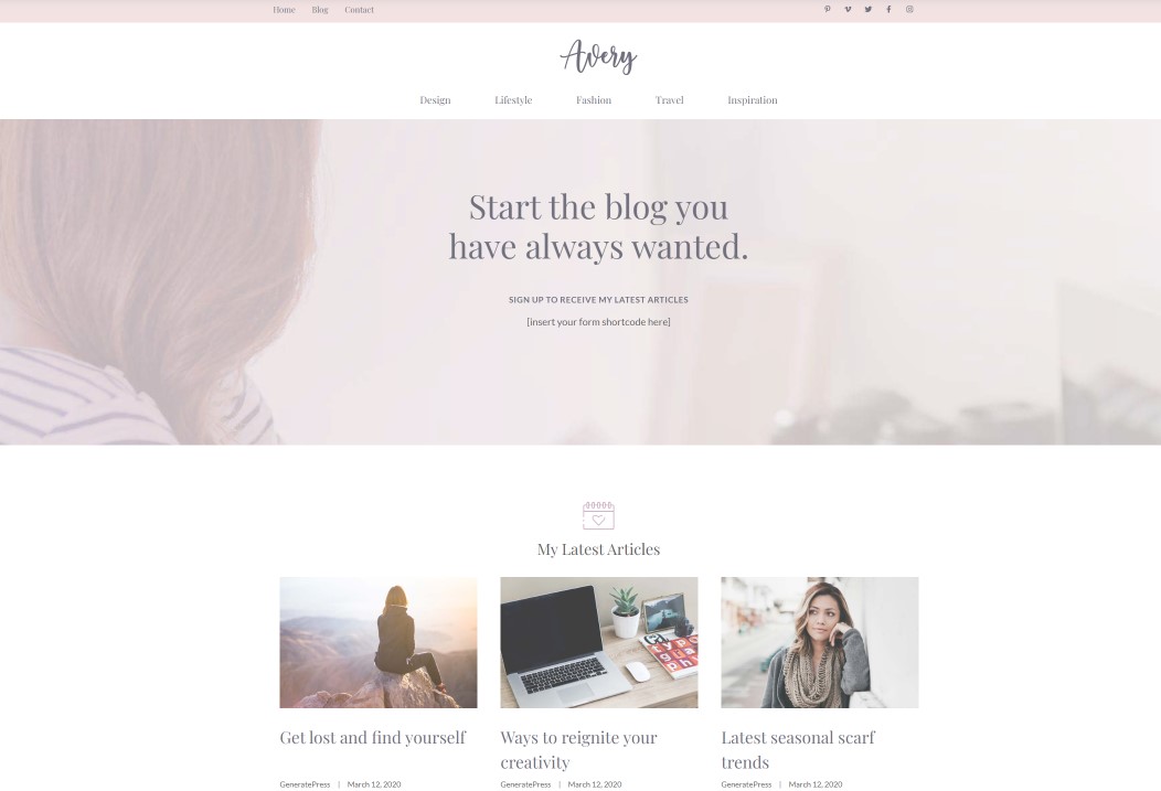 GeneratePress Blog Template