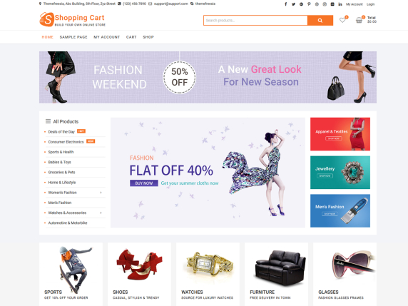 ShoppingCart – Free eCommerce WordPress Theme