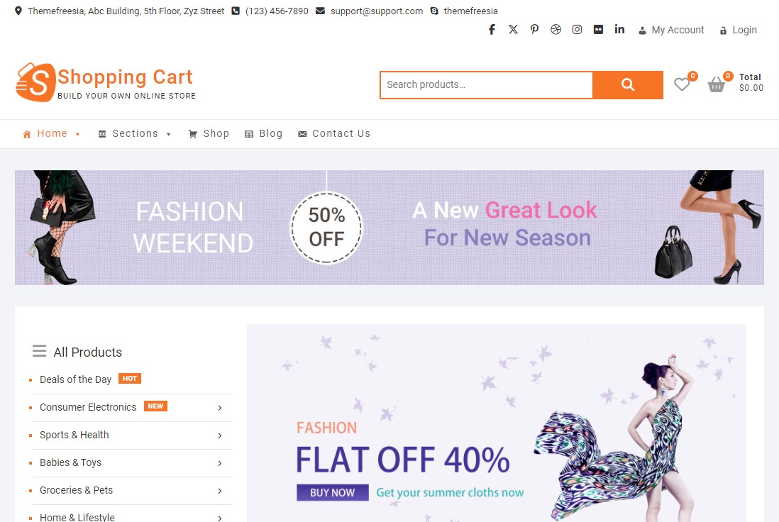 ShoppingCart – Free eCommerce WordPress Theme