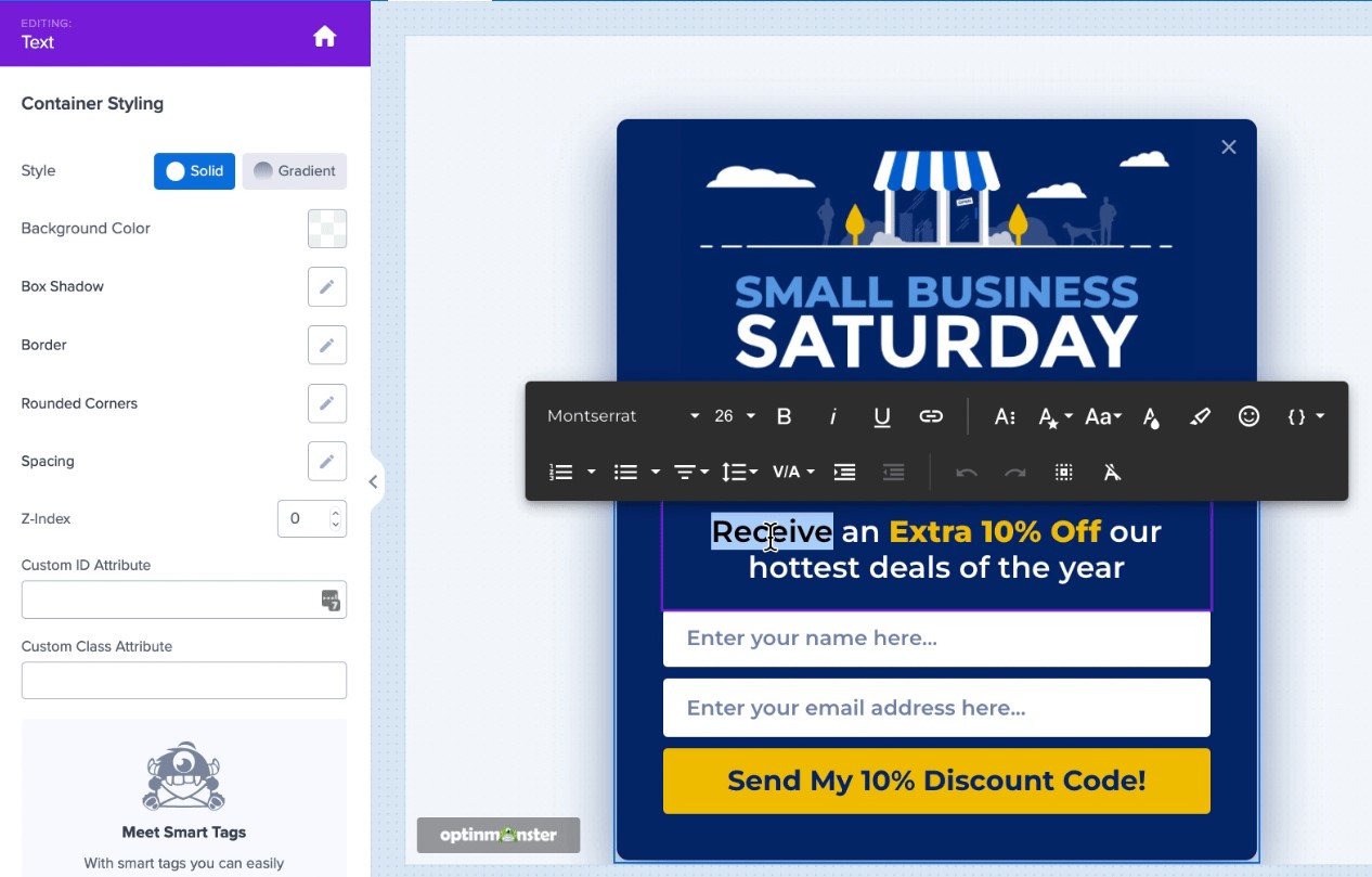 Customizing Popup Campaign