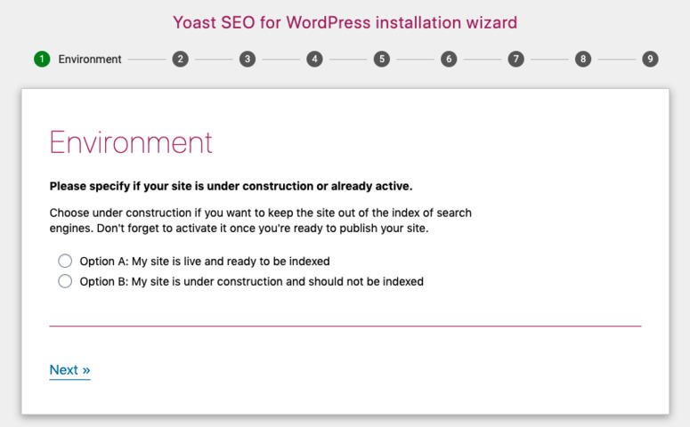 Yoast SEO Setup Wizard