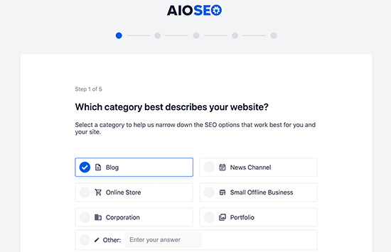 All in One SEO Setup Wizard Steps