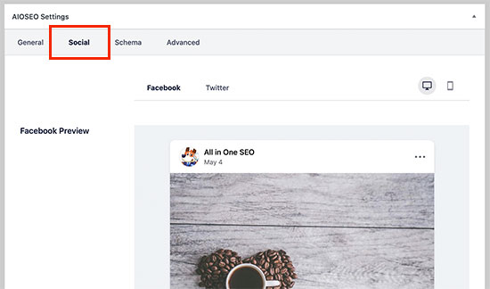 AIOSEO Social Settings
