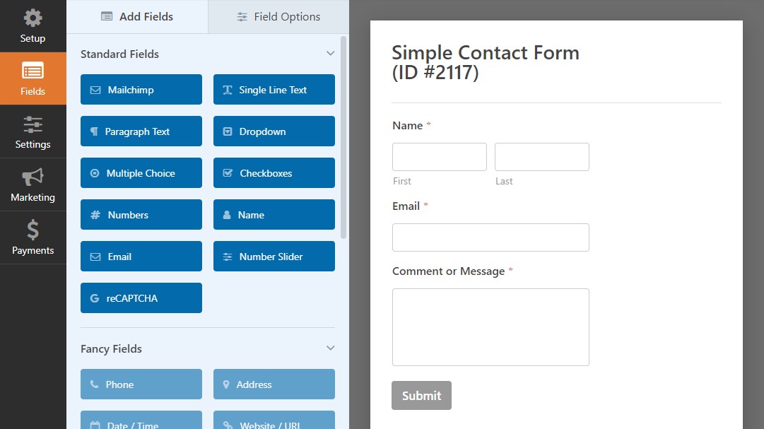 WPForms Simple Contact Form