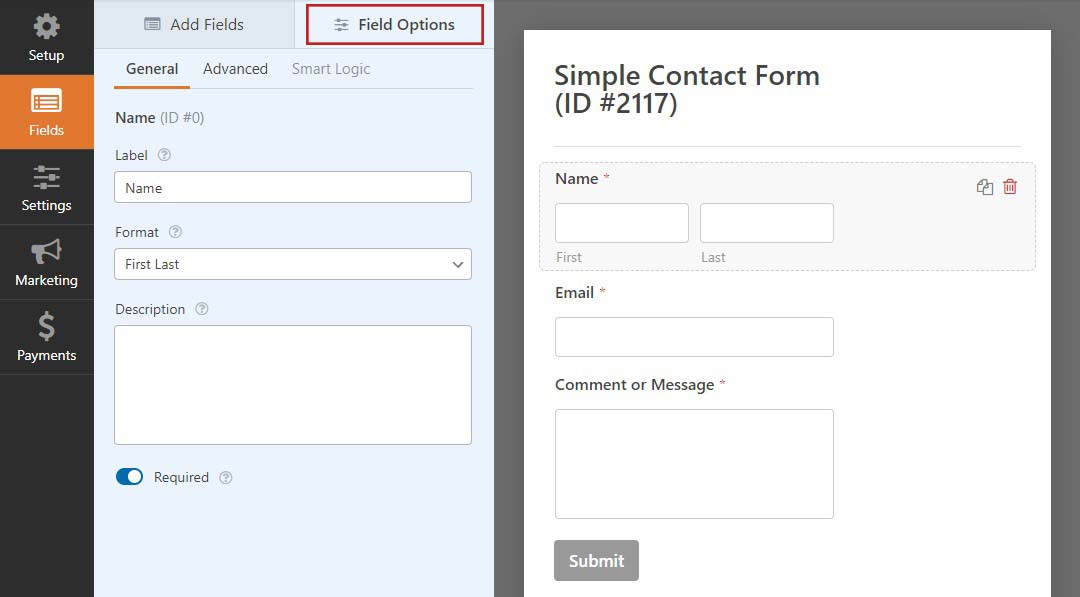 WPForms Field Options