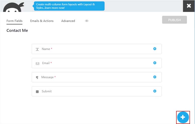 Create Form in Ninja Forms