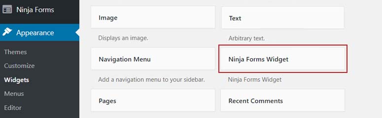 Ninja Form Widget