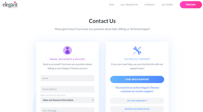 Divi Customer Support