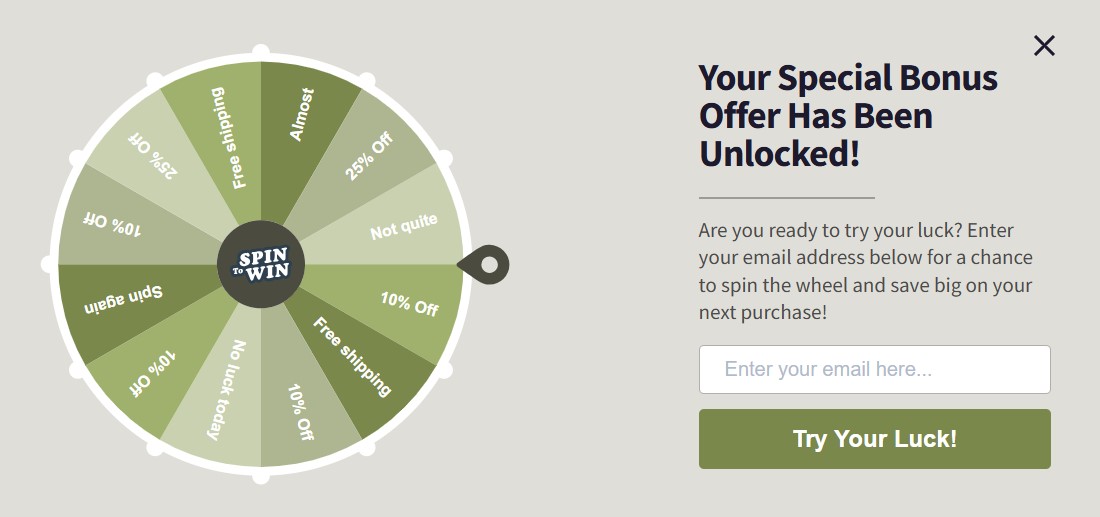 OptinMonster Spin the Wheel Popup