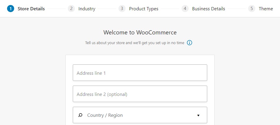 WooCommerce Setup Wizard