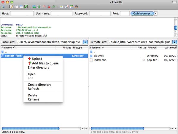 Uploading a Plugin via FTP