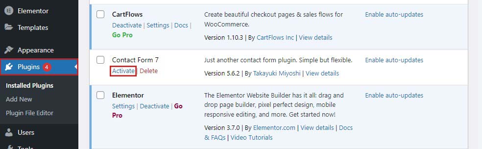 Activate Installed Plugin