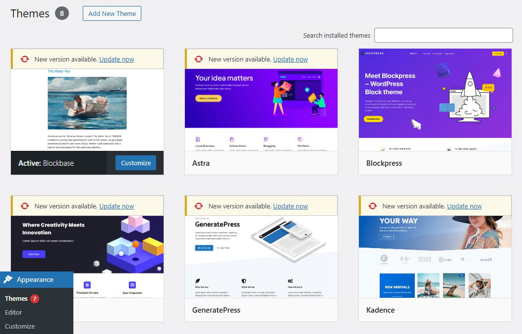 Add New Theme