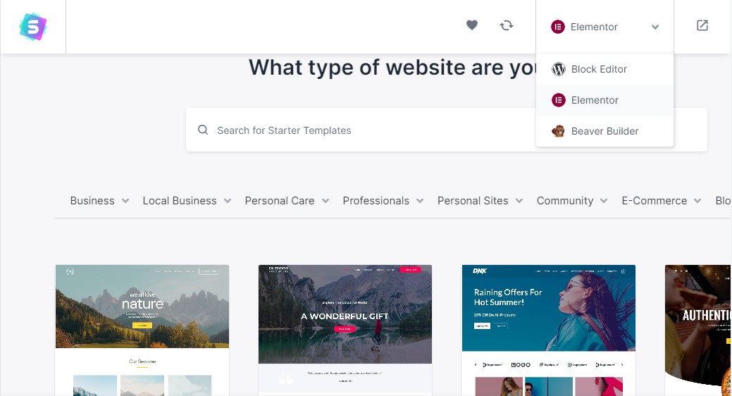 Select Page Builder for Your Templates