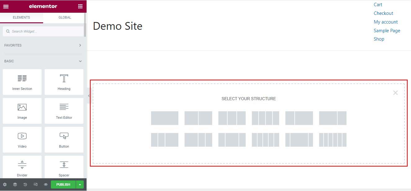Elementor Columns and Page Structure