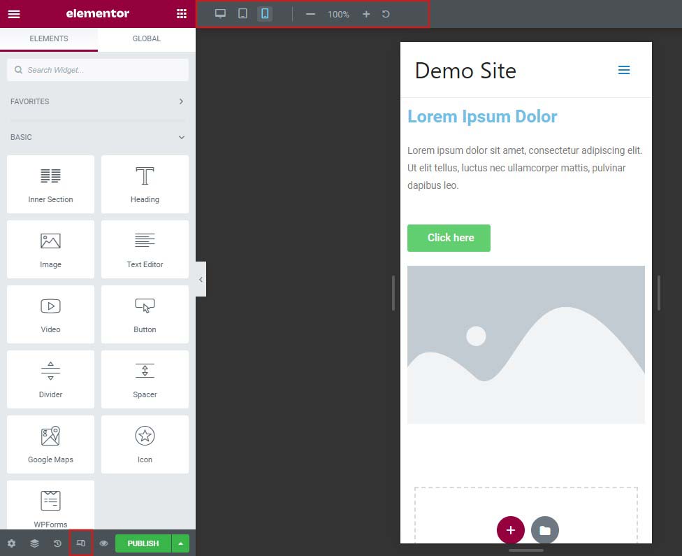 Responsive Design Options in Elementor
