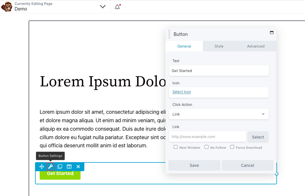 Configure Element Settings