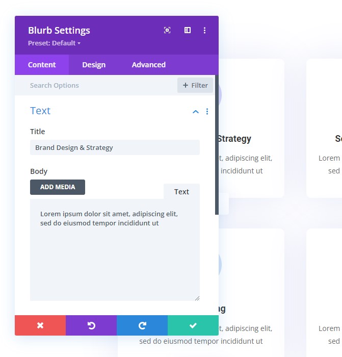 Divi Module Settings