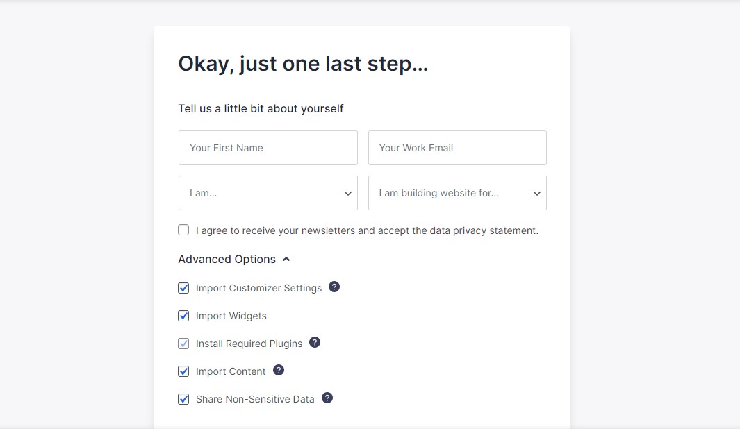 Enter Personal Information