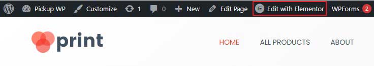 Edit with Elementor Button