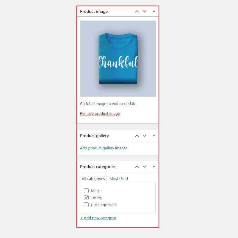 Product image and Categories