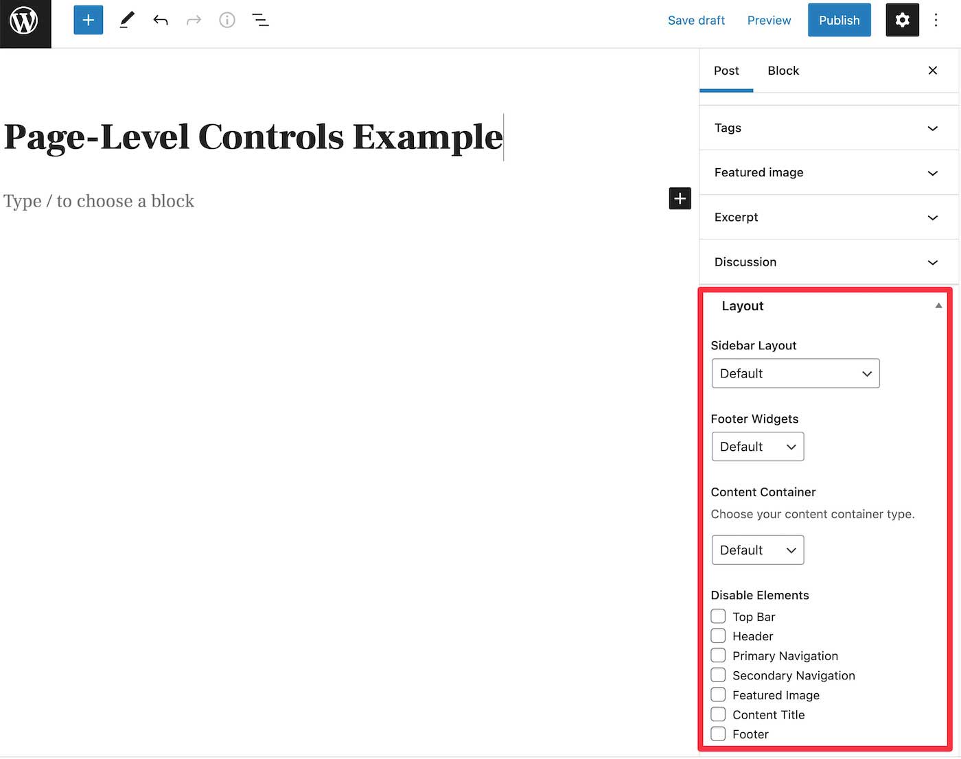GeneratePress Page Level Controls