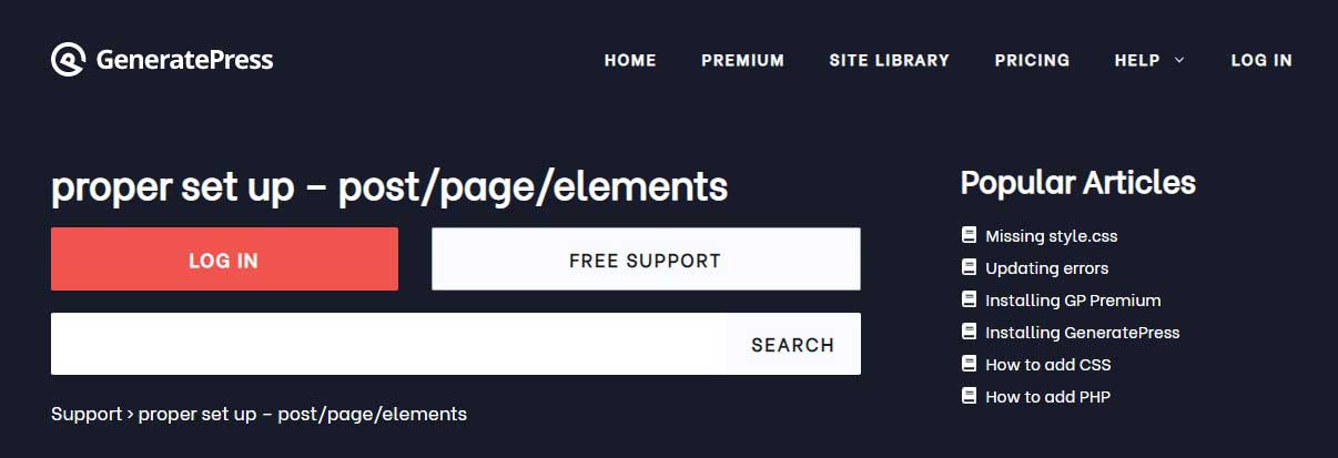 GeneratePress Support