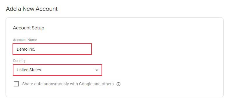 Account Setup in GTM