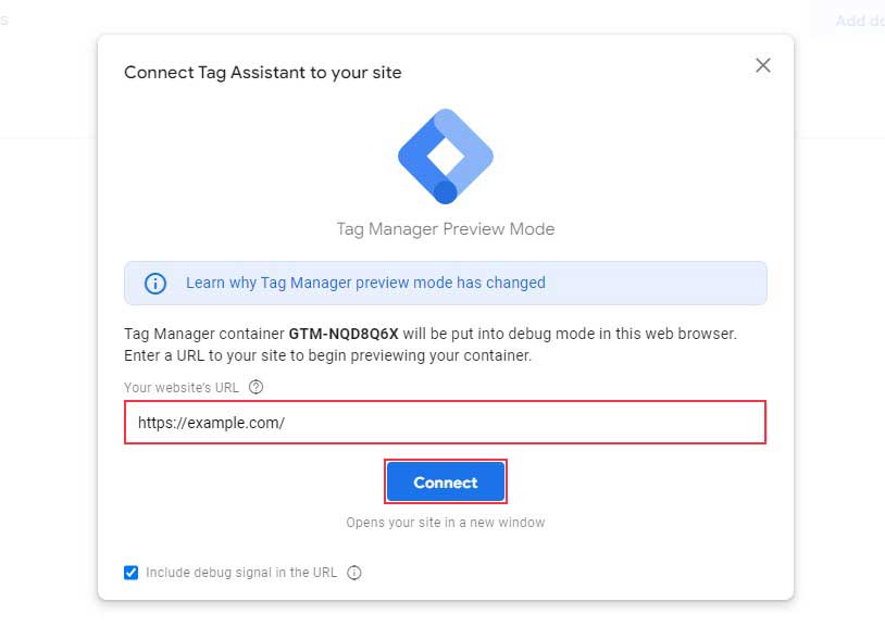 Connect Tag Assistant to Your Site