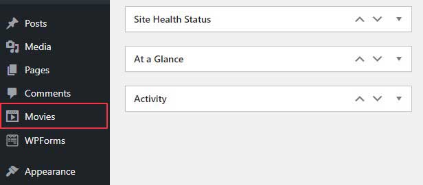 Custom Post Type in Admin Menu