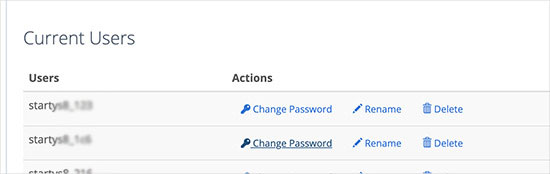 Change Database User Password