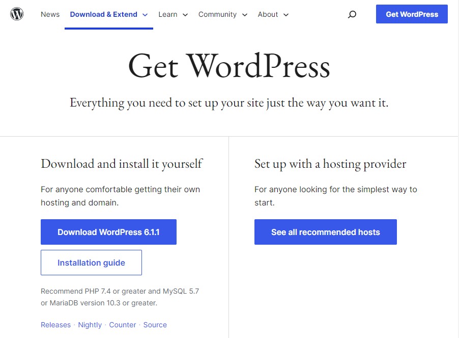 Download WordPress