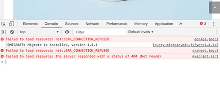 Failed to Load Resource Error