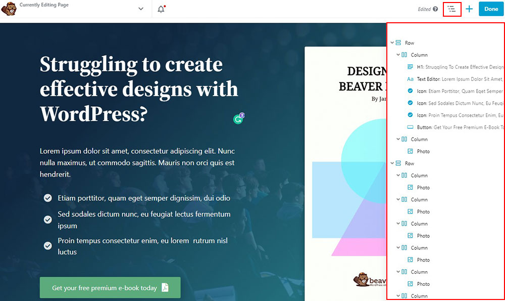 Beaver Builder Page Structure