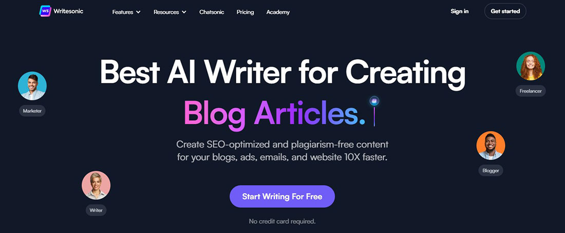 Writesonic - Best Blogging Tools for Content Writing