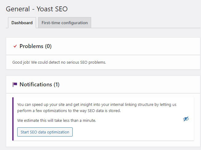 Yoast SEO General Settings